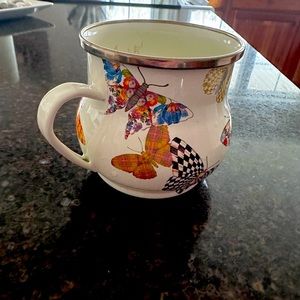 Mackenzie Childs enamel butterfly mug